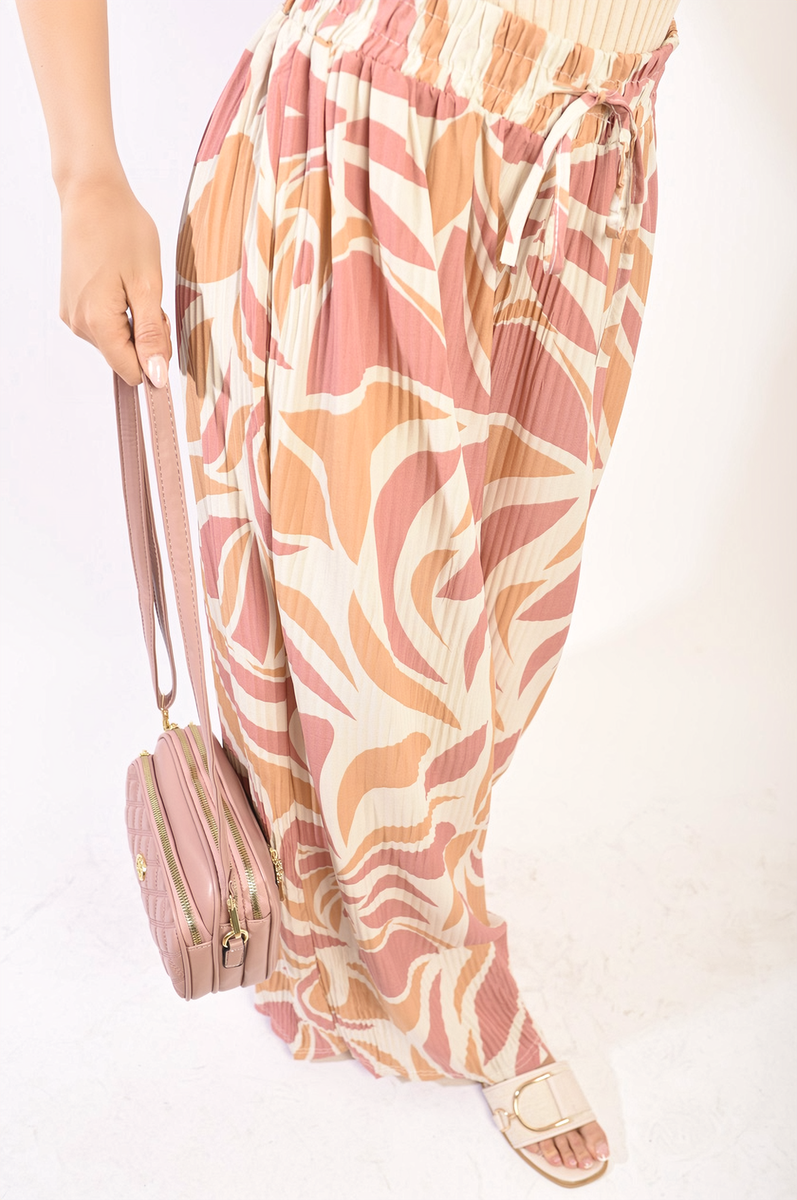 LEONA Abstract Pattern Wide Leg Trousers