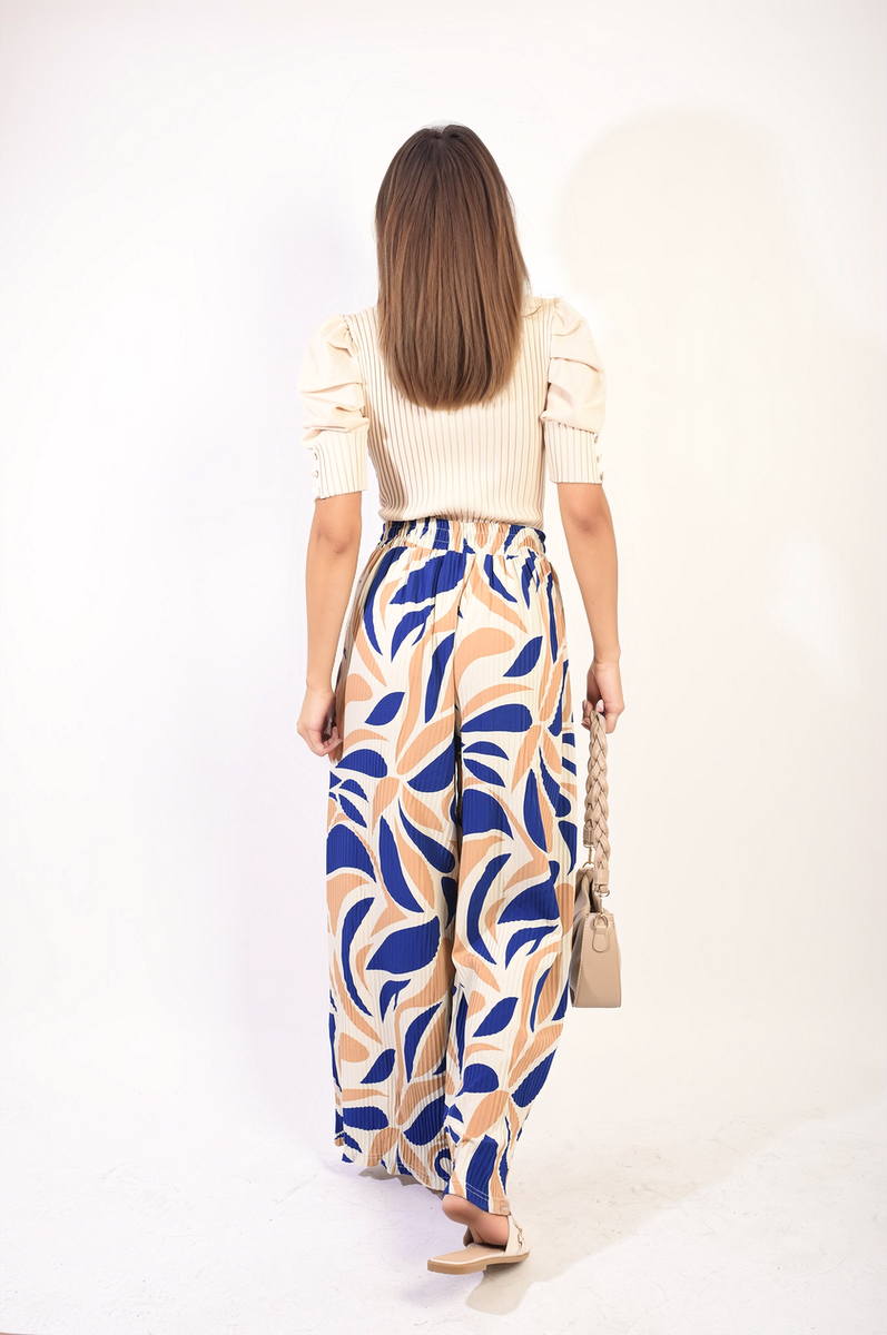 LEONA Abstract Pattern Wide Leg Trousers