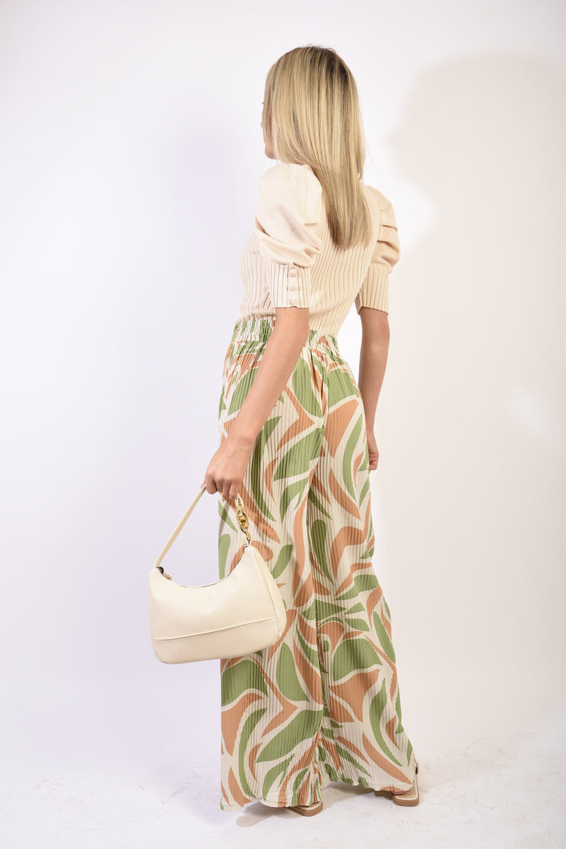 LEONA Abstract Pattern Wide Leg Trousers