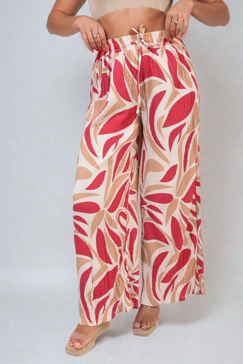 LEONA Abstract Pattern Wide Leg Trousers