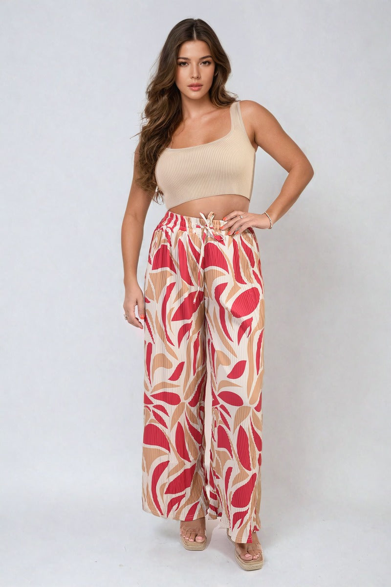 LEONA Abstract Pattern Wide Leg Trousers