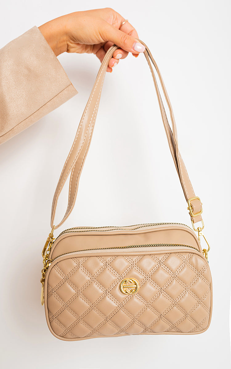 LILY Quilted 3-layer Zipper Handbag