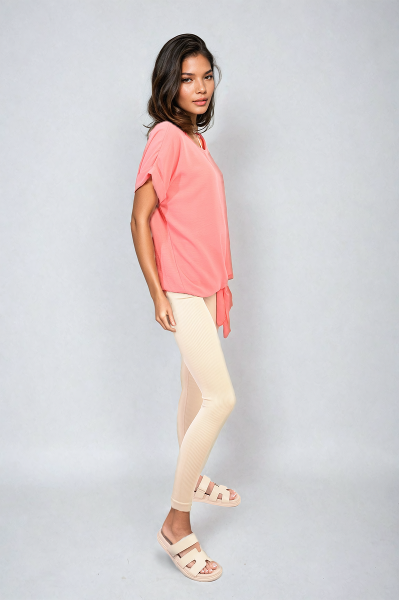 LUELLA Short Sleeve Tie Front Top