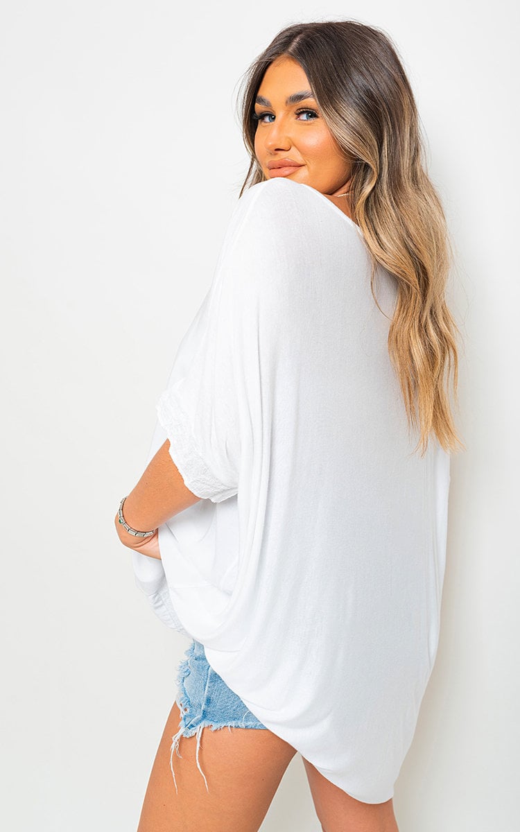 LYDIA OVERSIZED SEQUIN TRIM TOP