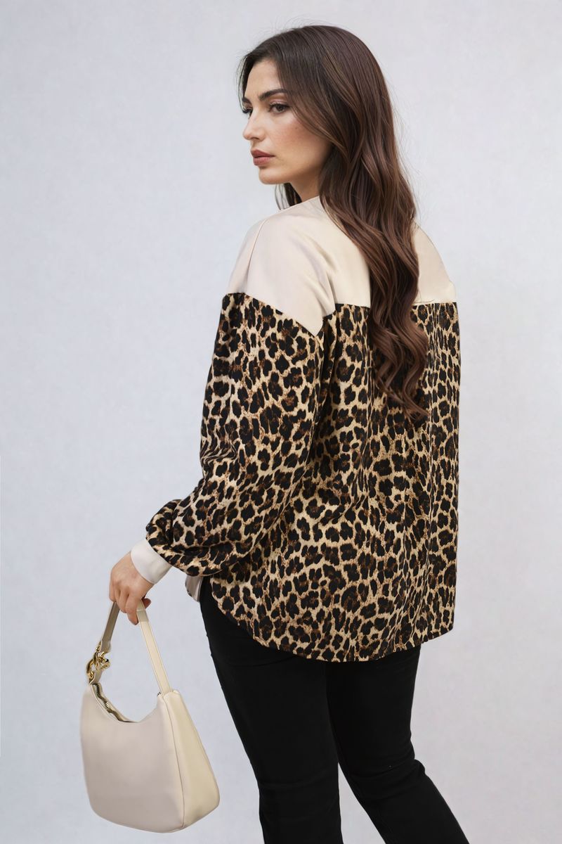 MARISSA Leopard Print Long Sleeve Knitted Jumper