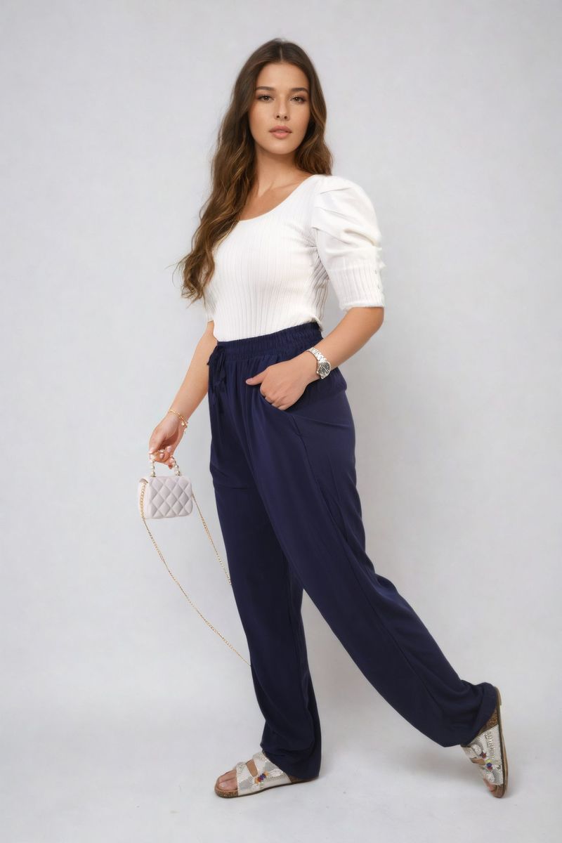 MATILDA Drawstring High Waist Trouser with Side Pockets