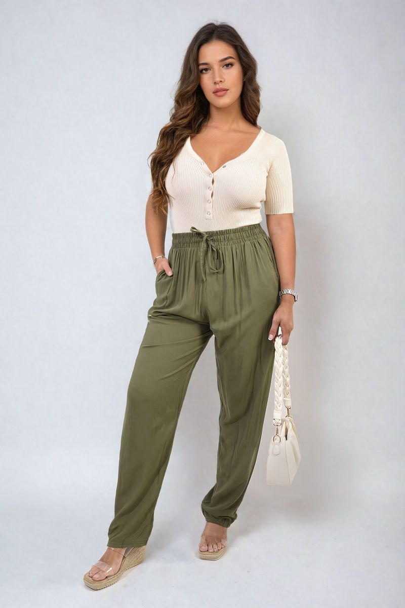 MATILDA Drawstring High Waist Trouser with Side Pockets