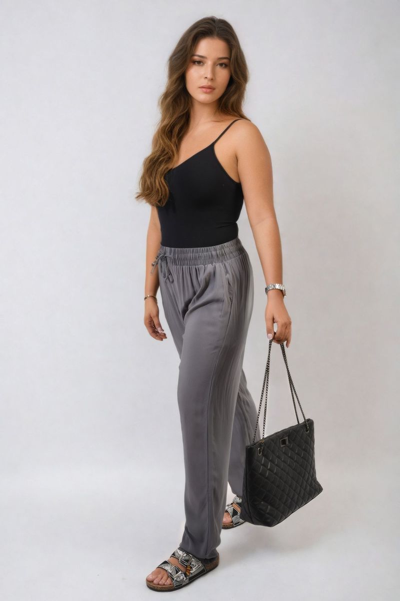 MATILDA Drawstring High Waist Trouser with Side Pockets