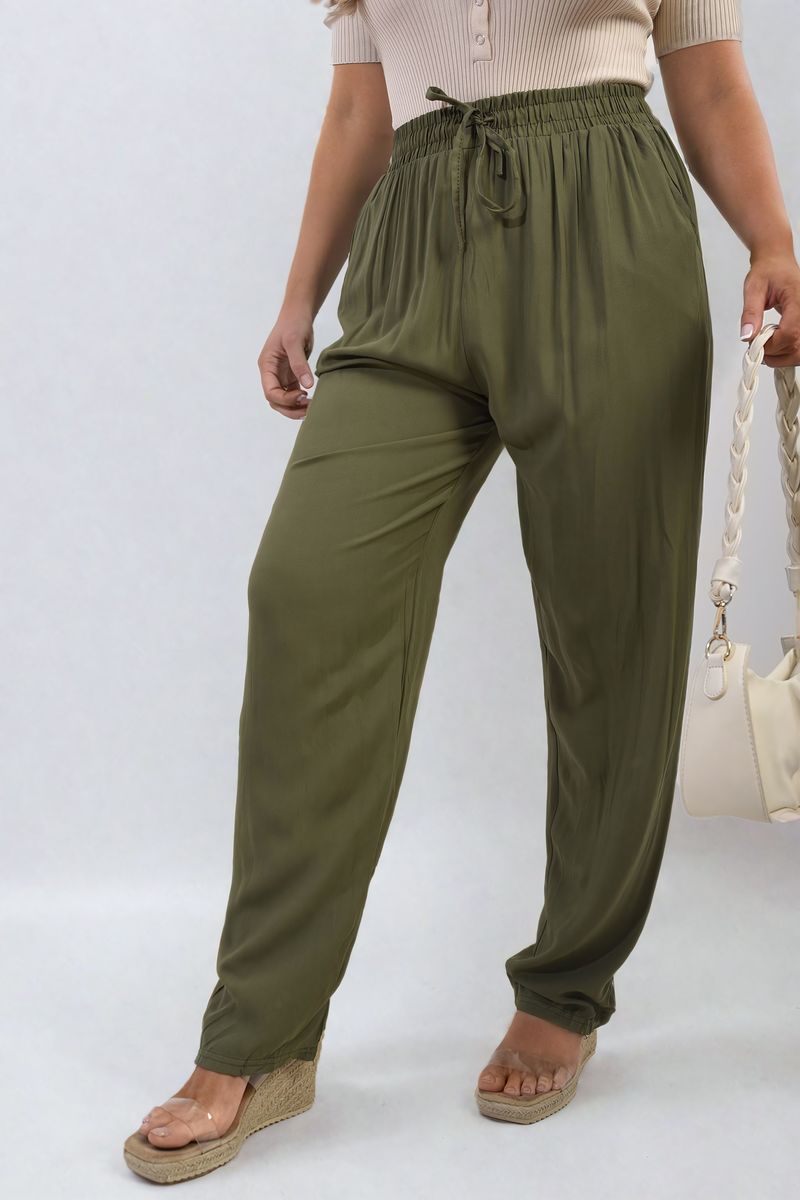 MATILDA Drawstring High Waist Trouser with Side Pockets