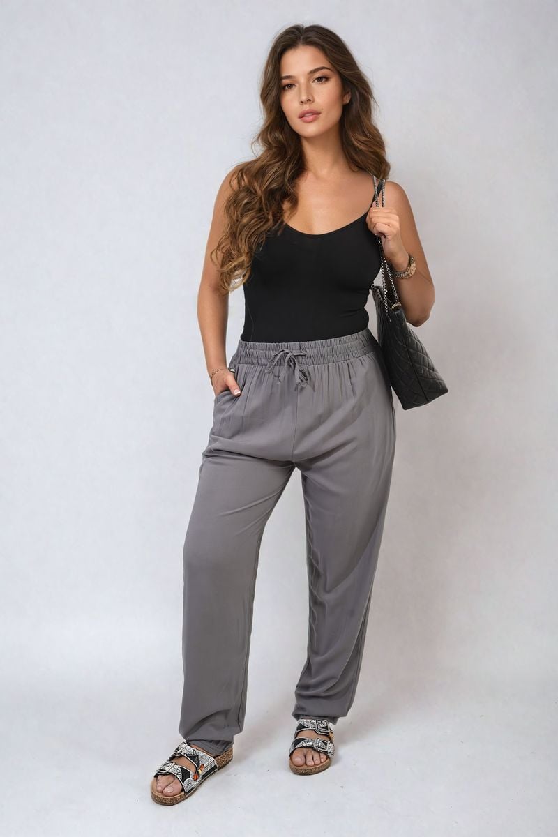 MATILDA Drawstring High Waist Trouser with Side Pockets