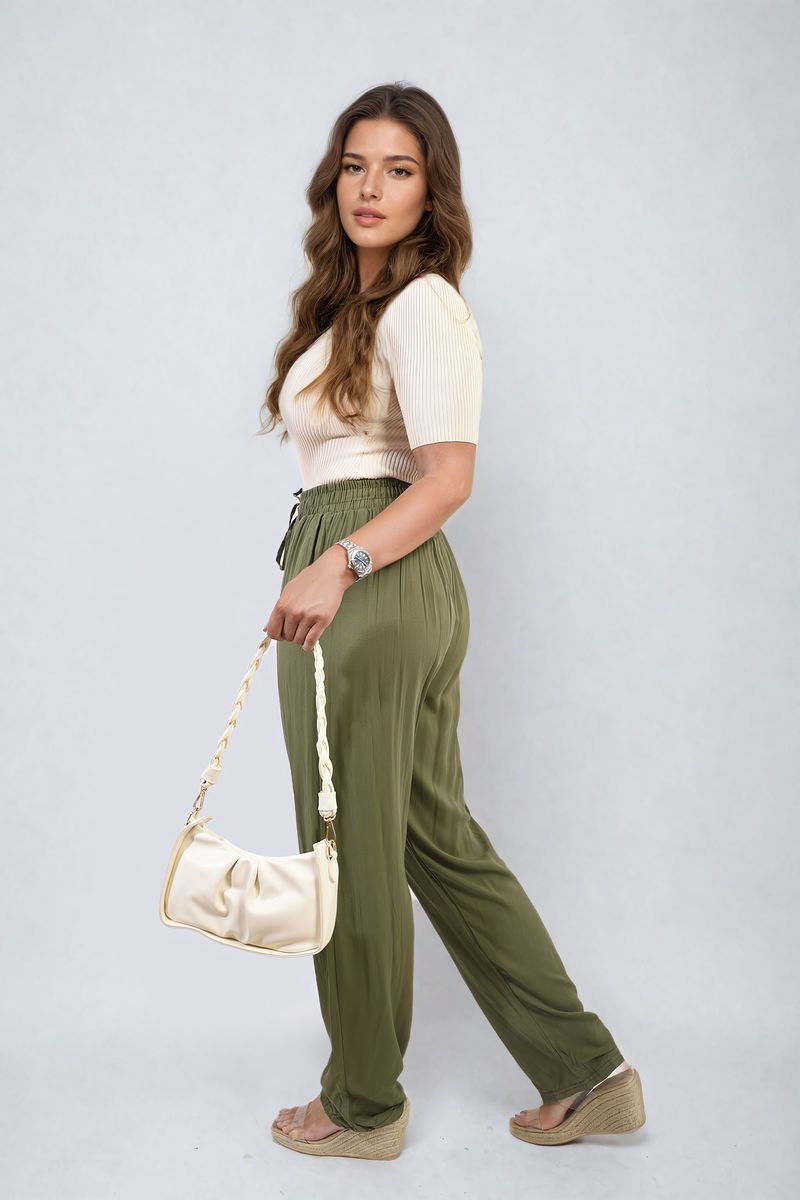 MATILDA Drawstring High Waist Trouser with Side Pockets