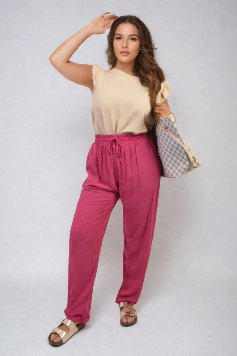 MATILDA Drawstring High Waist Trouser with Side Pockets