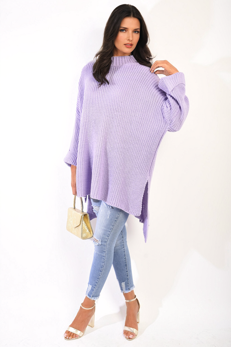 Oversized High Neck Knitted Jumper