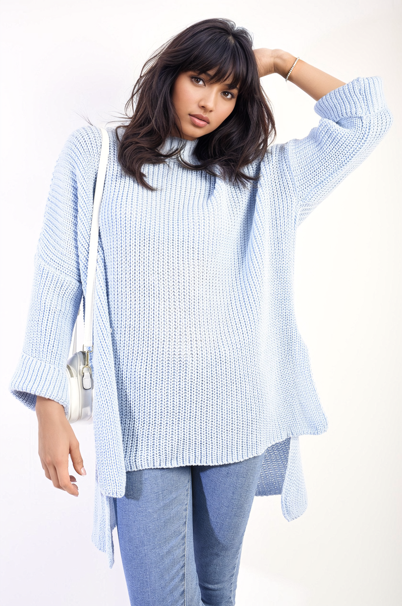 Oversized High Neck Knitted Jumper