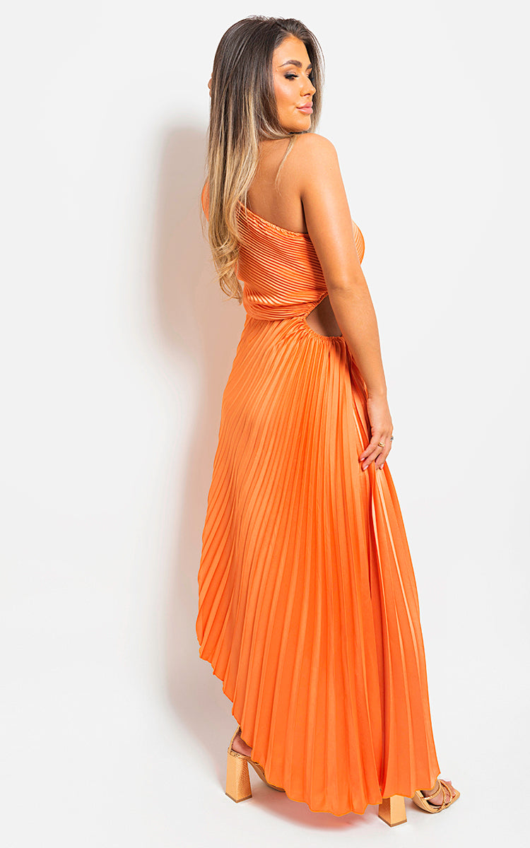 MIA One Shoulder Cut Out Pleated Party Dress