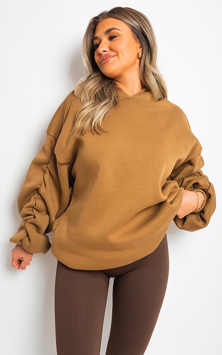 MOLLY Fall Winter Oversized Ruched Sleeves Hoodie