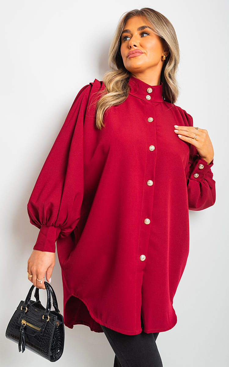 CALINA Oversized High Neck Shirt