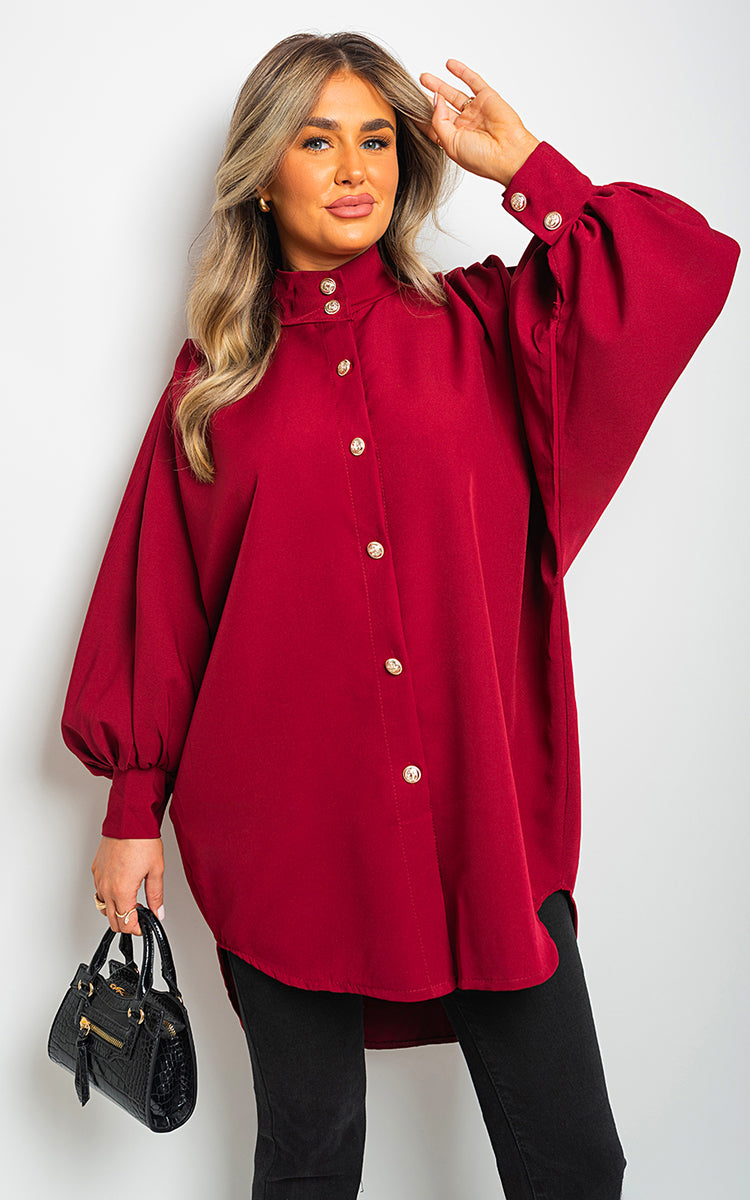 CALINA Oversized High Neck Shirt