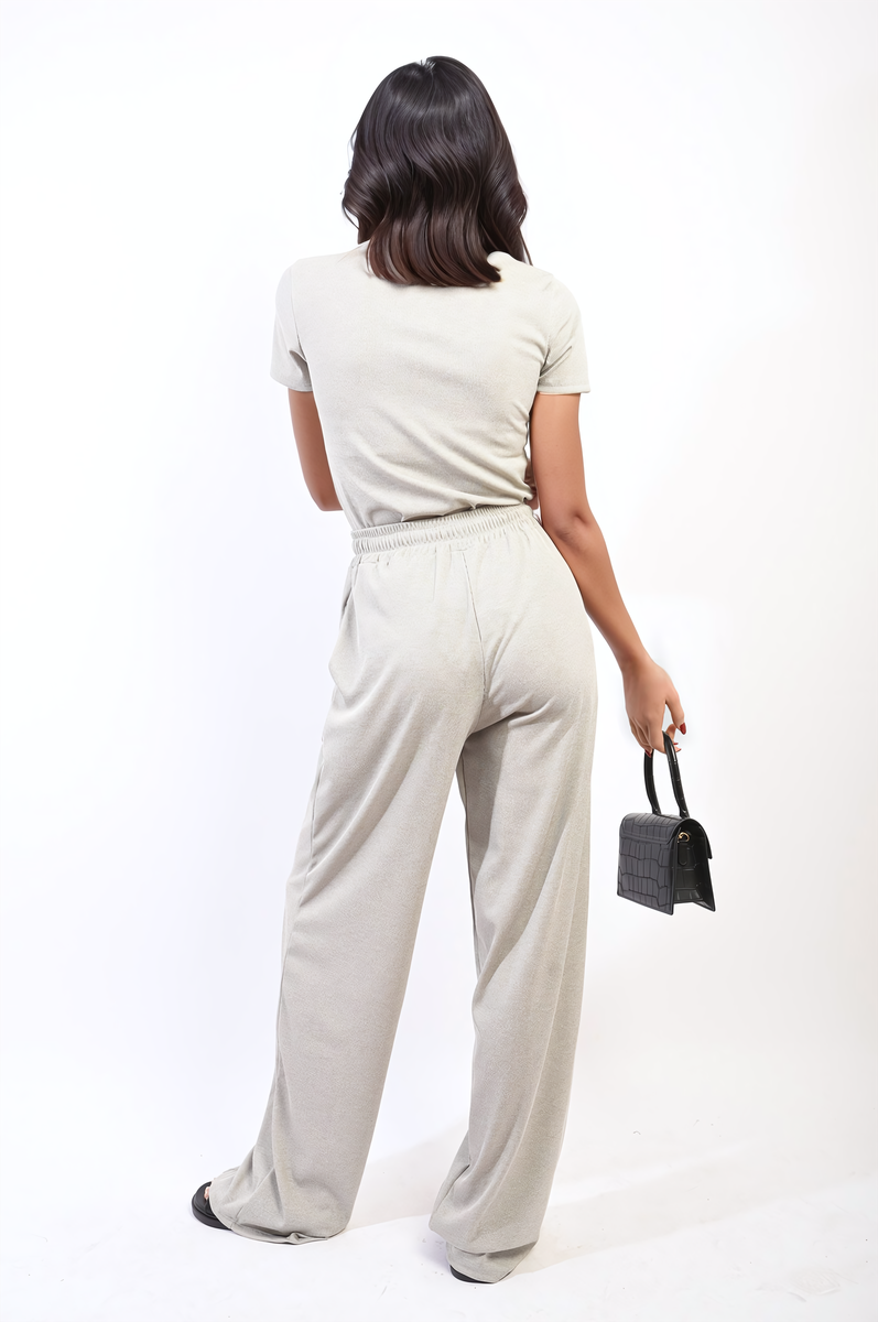 NAOMI Short Sleeve BodySuit and High Waist Drawstring Trouser Co-ord Set