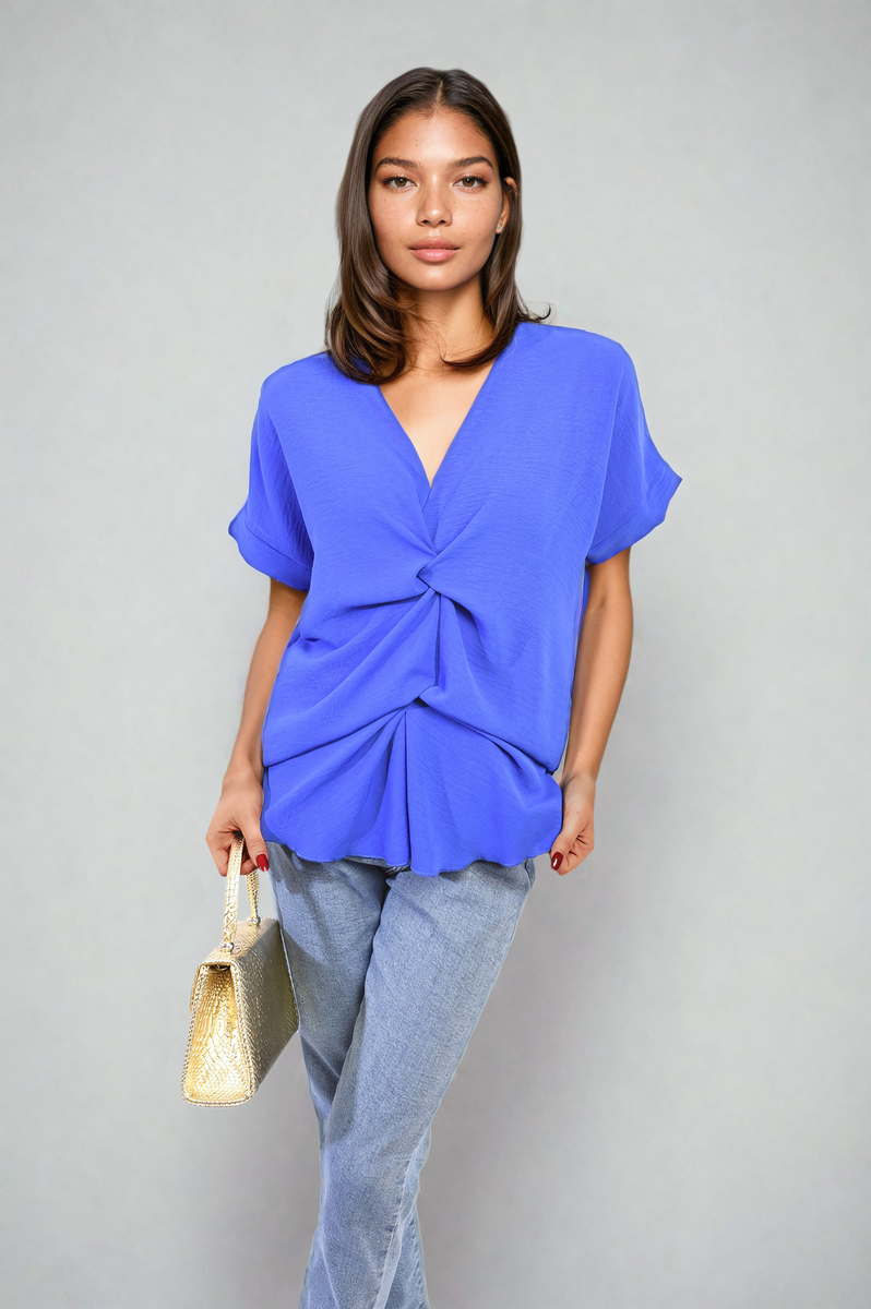 NELLIE V-Neck Twist Front Top