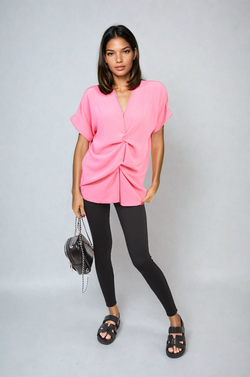 NELLIE V-Neck Twist Front Top