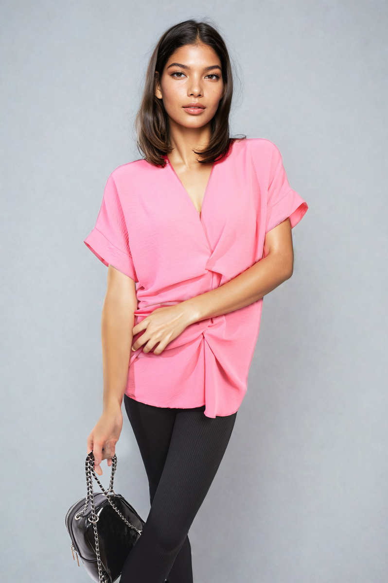 NELLIE V-Neck Twist Front Top