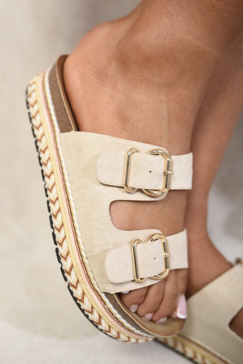 OLIVIA Buckled Double Strap Sandals