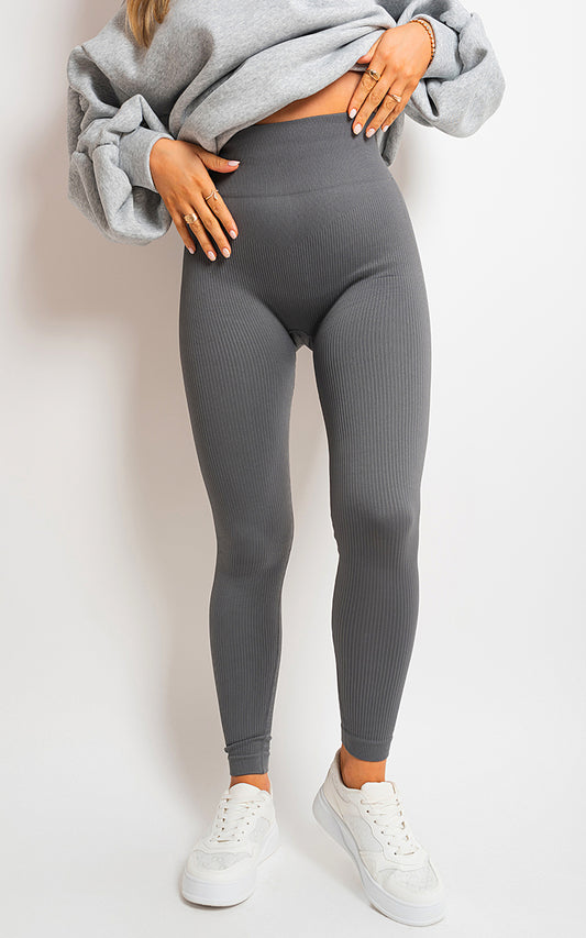 BIANCA Lightweight High Waisted Rib Curvy Leggings