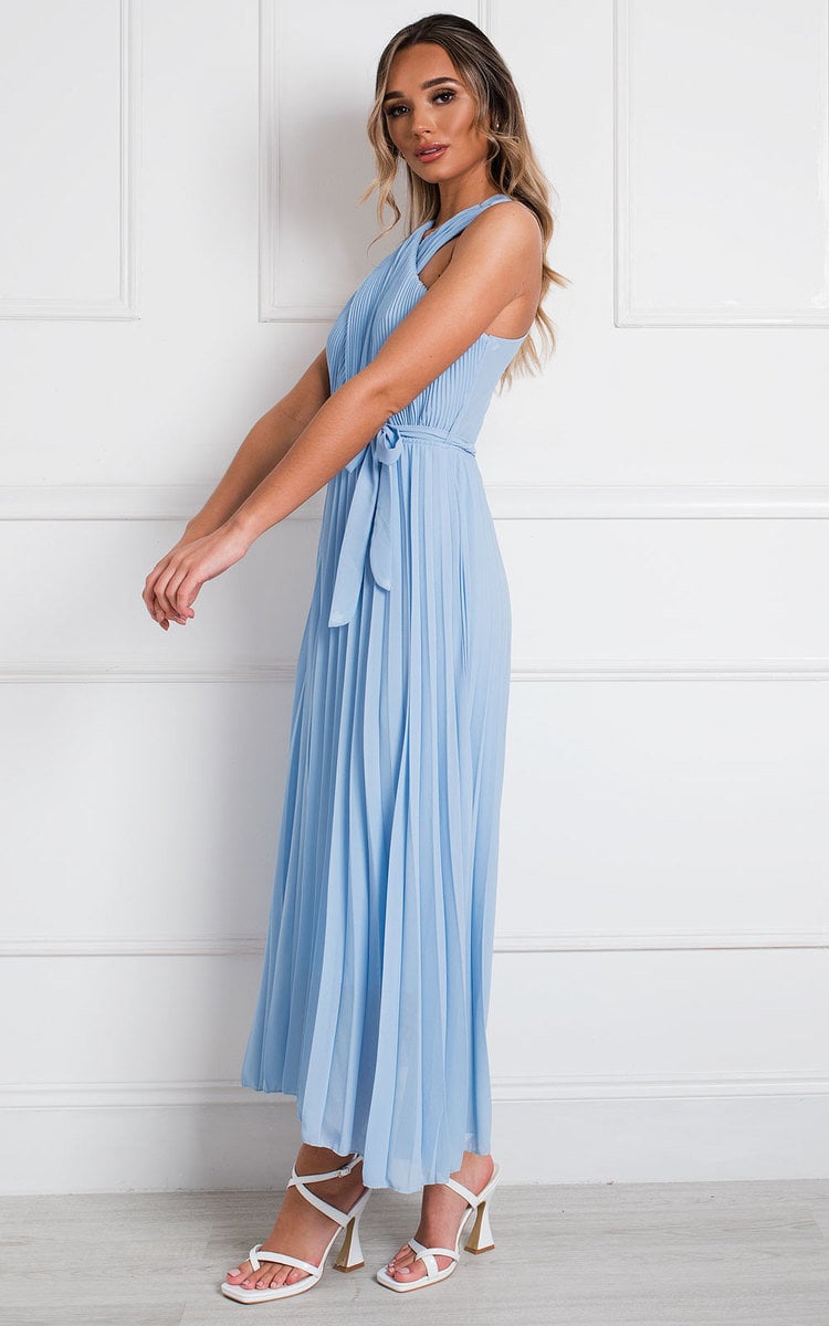 RYANNA Pleated Crossover Maxi Dress