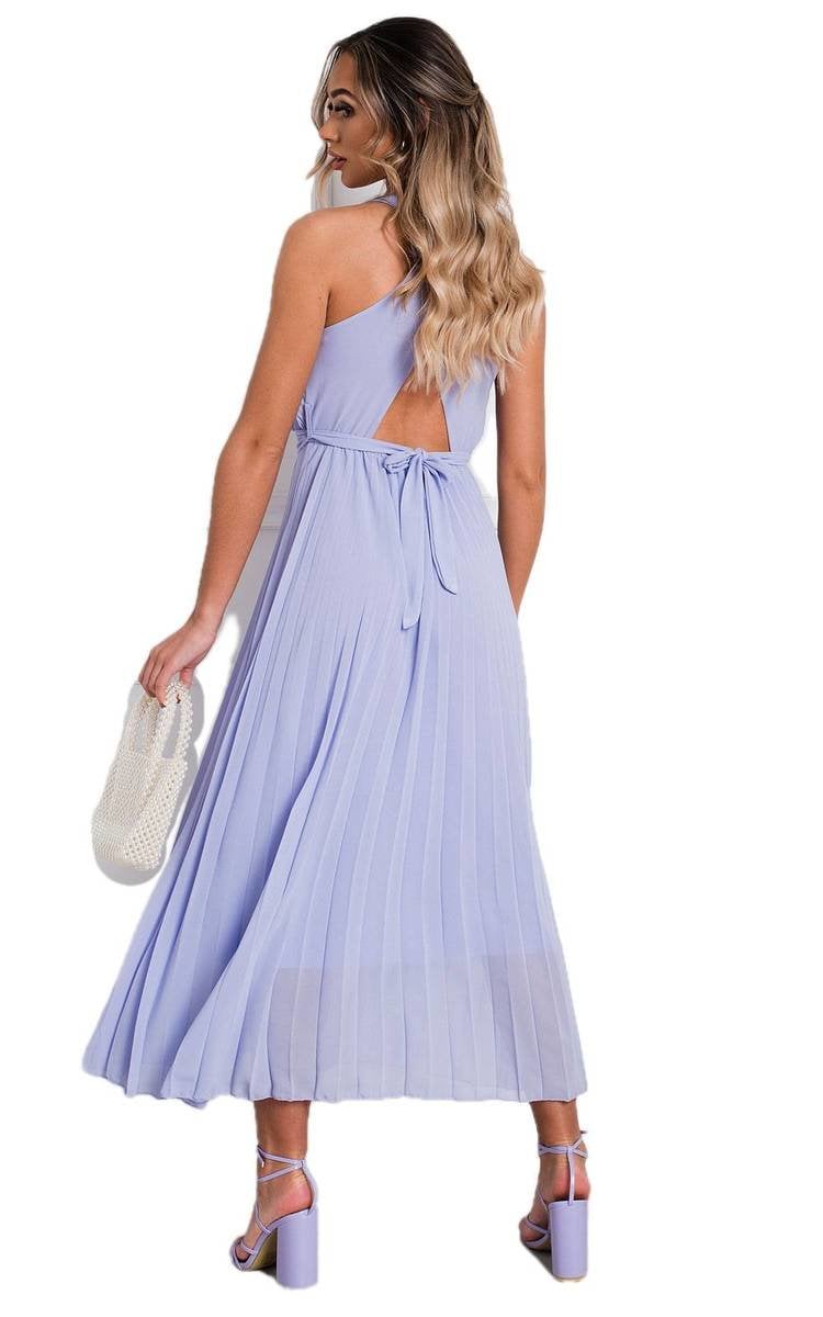 RYANNA Pleated Crossover Maxi Dress