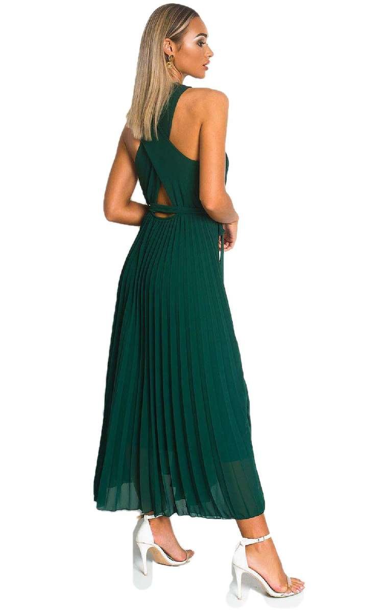 RYANNA Pleated Crossover Maxi Dress