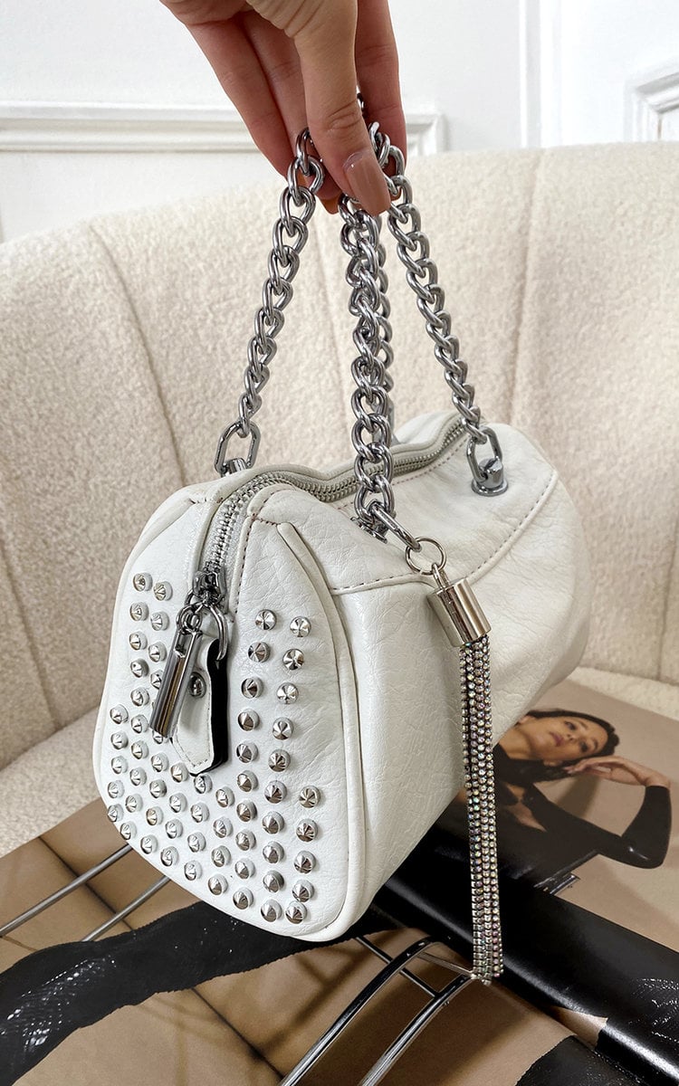 RYLIE Studded with Chain Detail Handbag