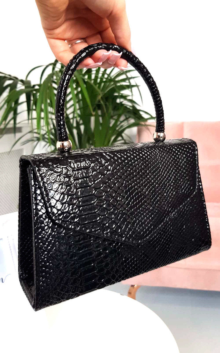 SANDY Croc Print Handbag