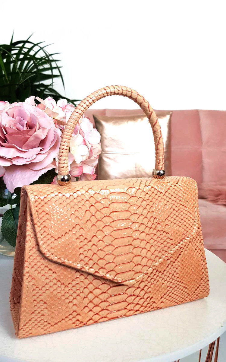 SANDY Croc Print Handbag