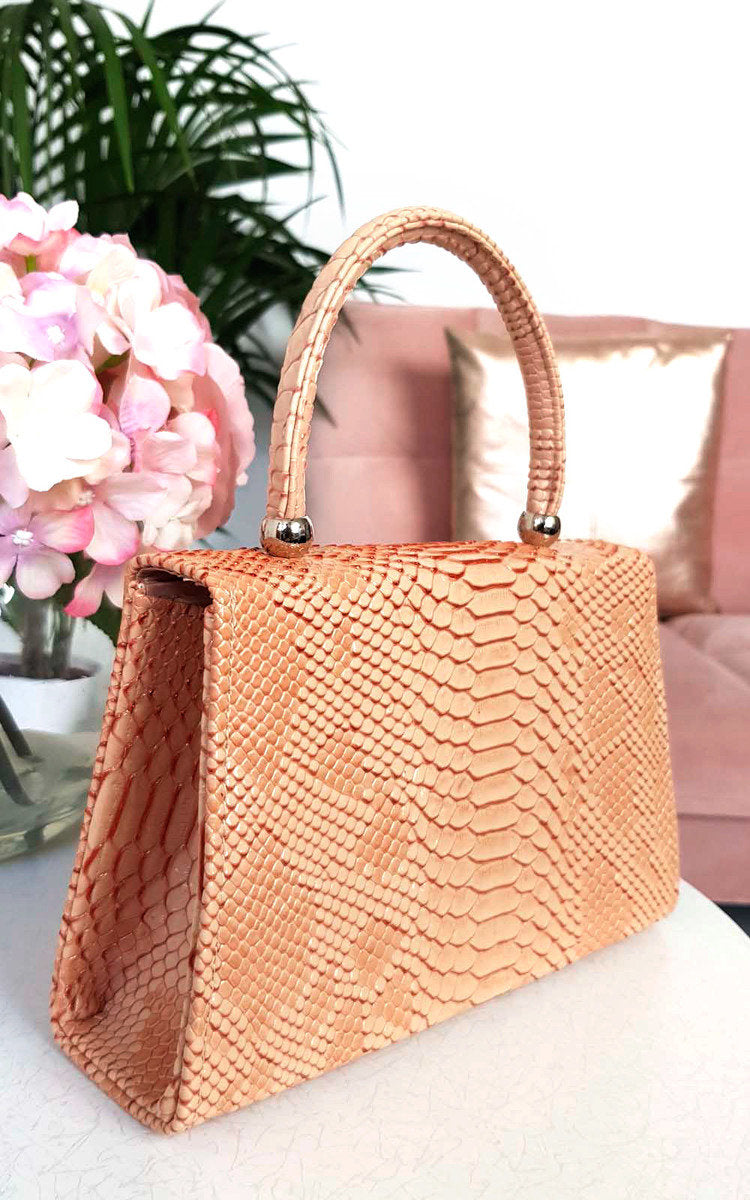 SANDY Croc Print Handbag