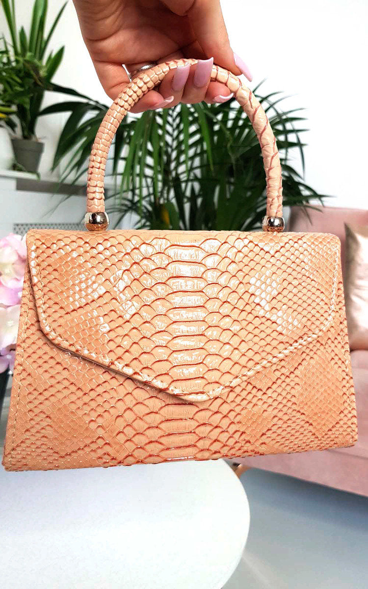 SANDY Croc Print Handbag