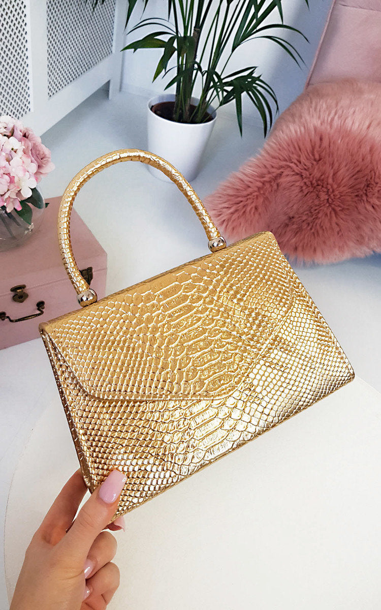 SANDY Croc Print Handbag