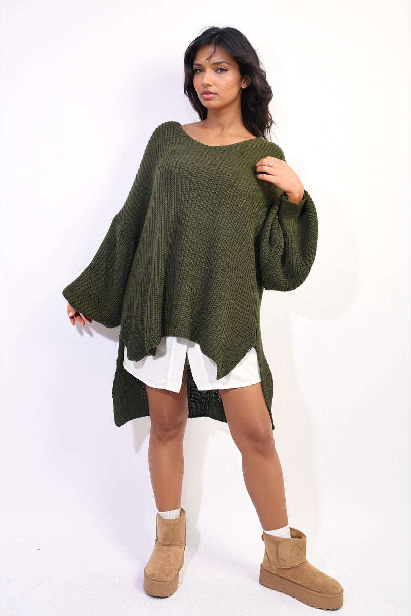 SIENNA Oversized Long Back Knitted Mini Dress