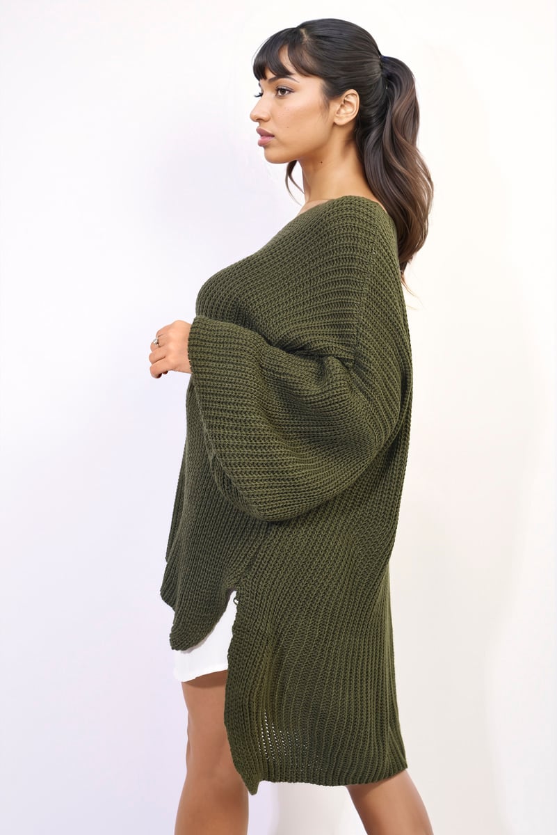 SIENNA Oversized Long Back Knitted Mini Dress