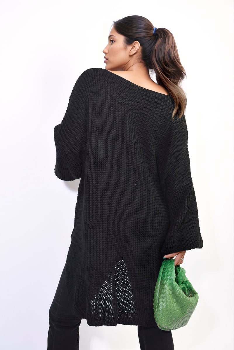 SIENNA Oversized Long Back Knitted Mini Dress