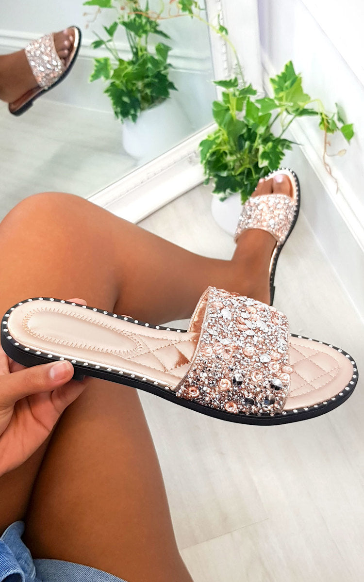 SOFIE Embellished Slip On Sandals