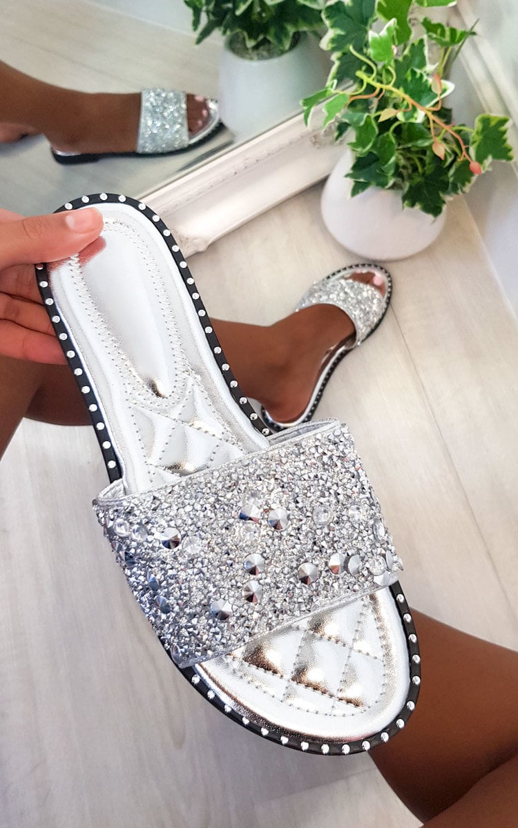 SOFIE Embellished Slip On Sandals