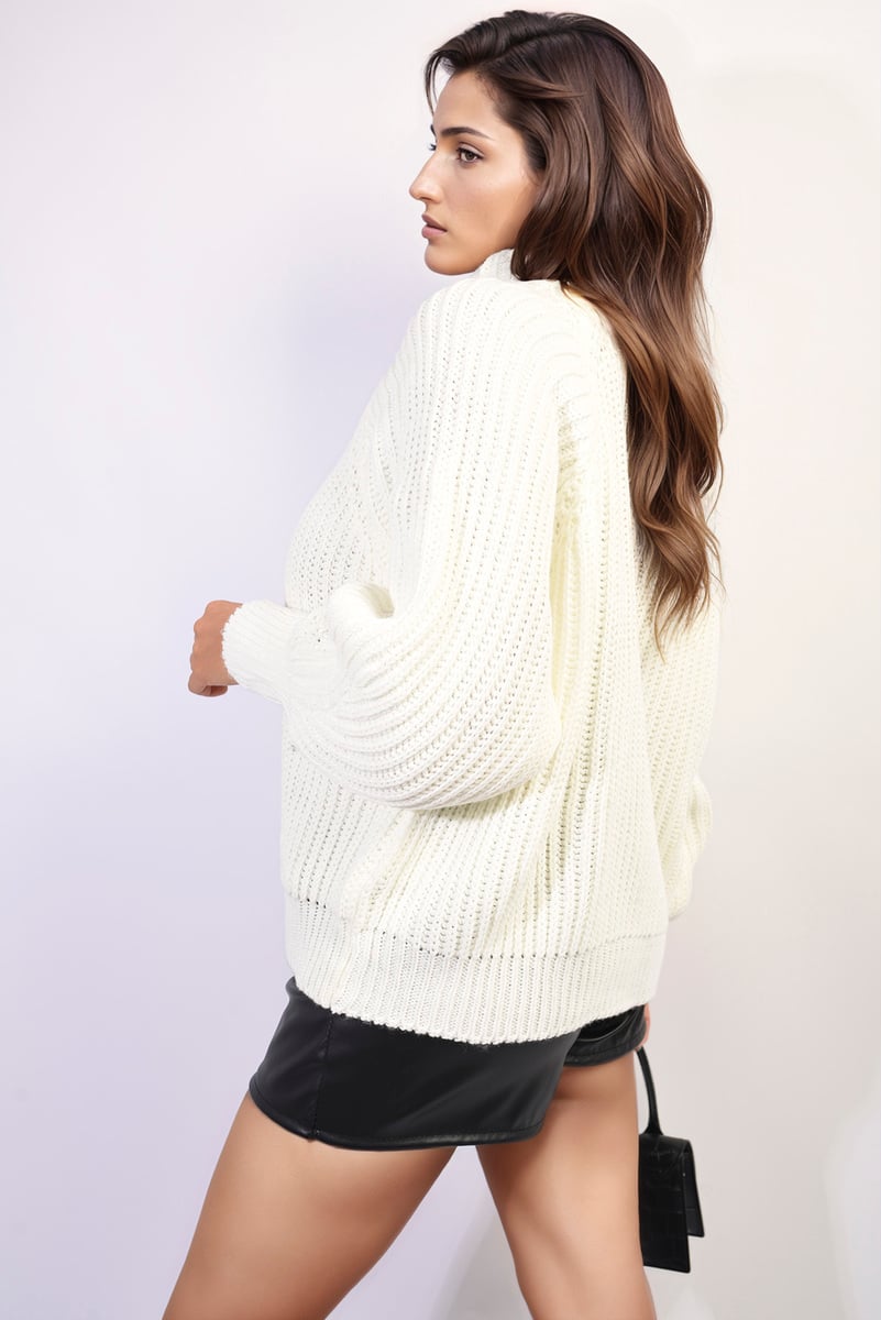 SOPHIE Oversized Chunky High Neck Knitted Jumper