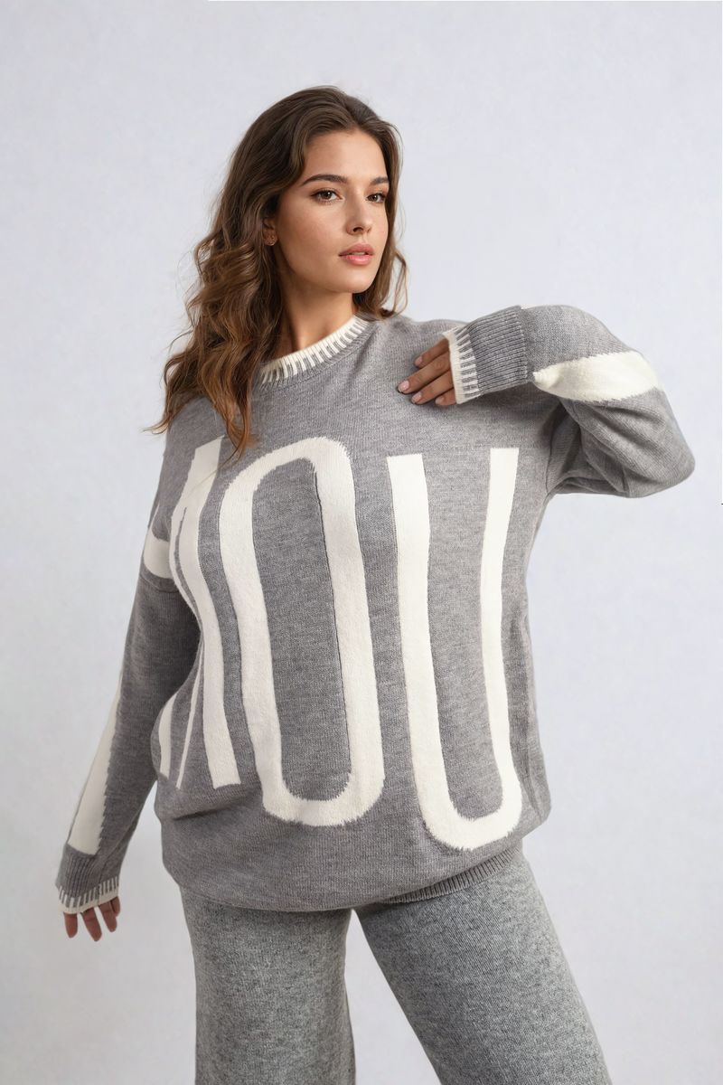 SUSAN Amour Graphic Long Sleeve Knitted Jumper