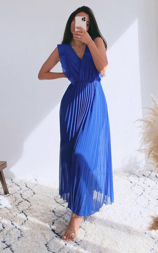 BRYANNA Pleated Maxi Dress