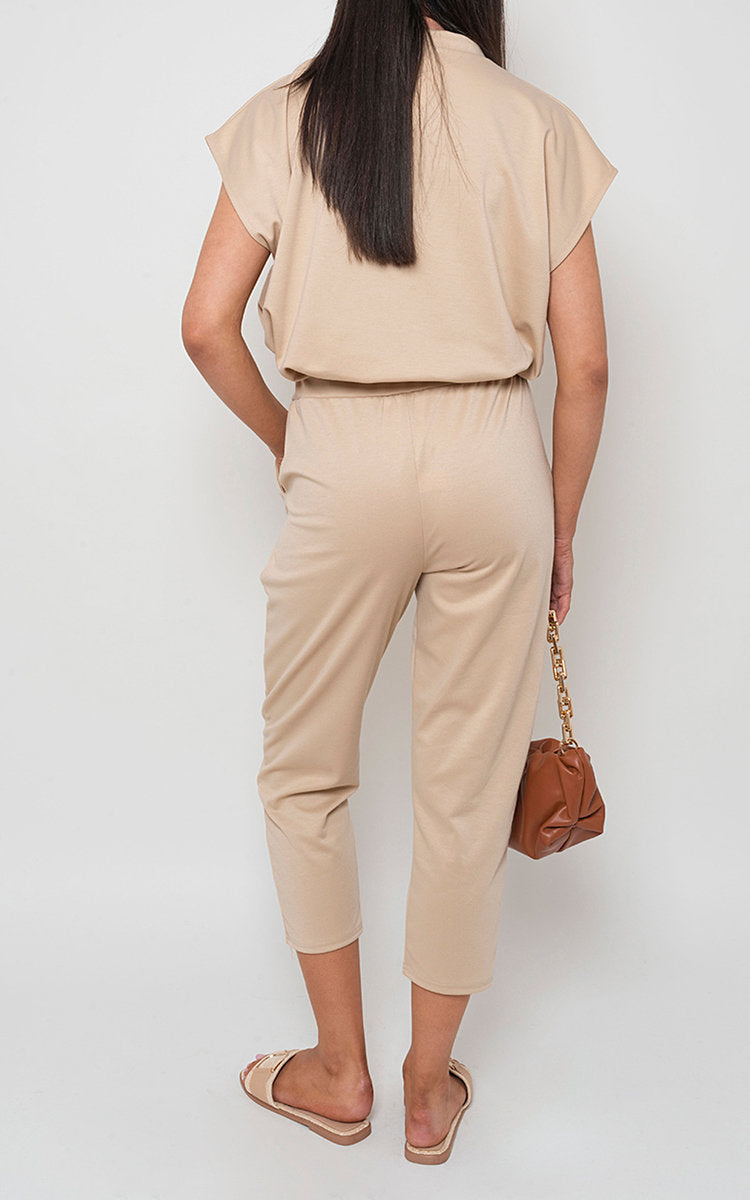 YASMINE Short Sleeve Boxy Lounge Wear Co-ord Set