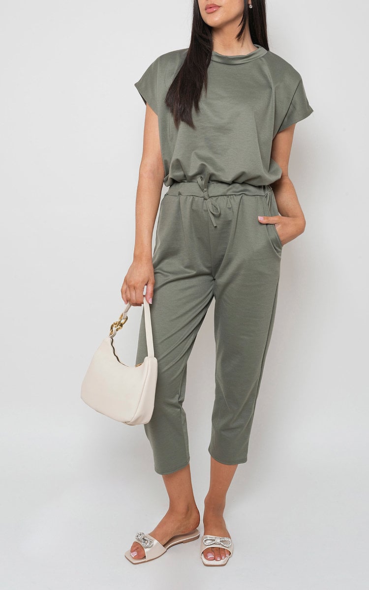 YASMINE Short Sleeve Boxy Lounge Wear Co-ord Set