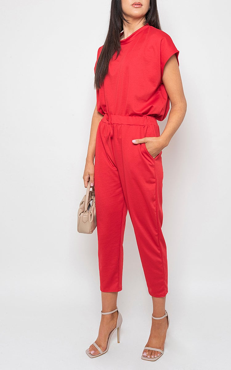 YASMINE Short Sleeve Boxy Lounge Wear Co-ord Set