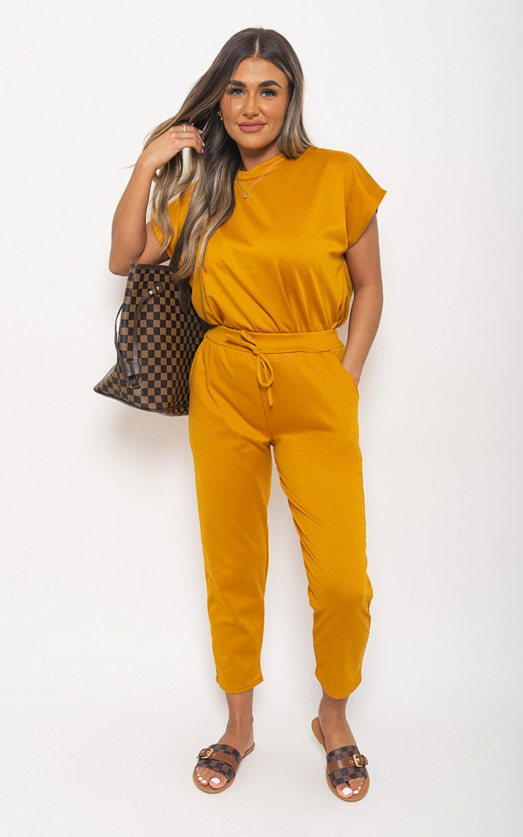 YASMINE Short Sleeve Boxy Lounge Wear Co-ord Set