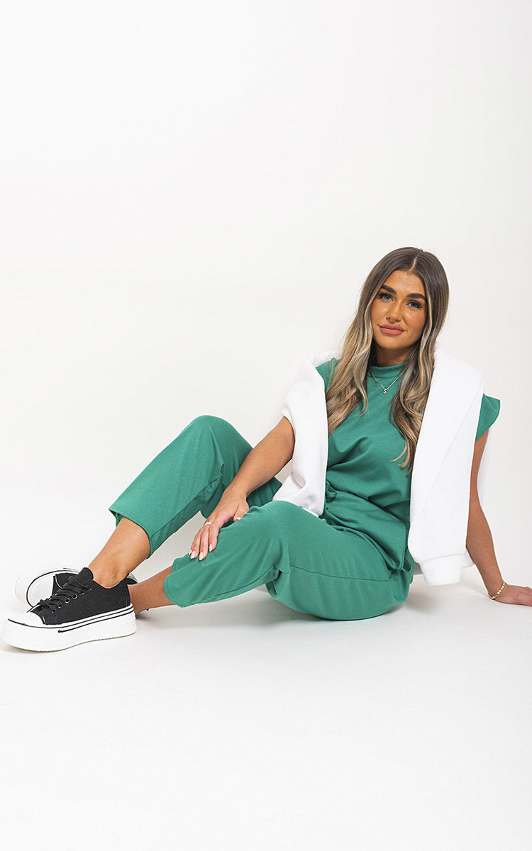 YASMINE Short Sleeve Boxy Lounge Wear Co-ord Set